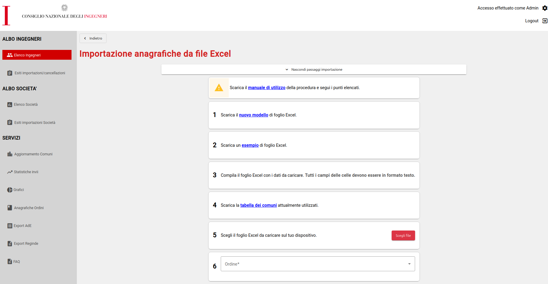 CNI Importazione ingegneri